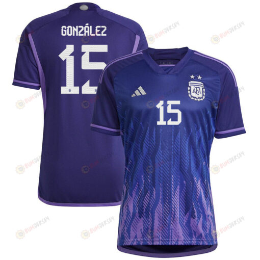 Argentina National Team 2022-23 Qatar World Cup Nicol?s Gonz?lez 15 Away Women Jersey