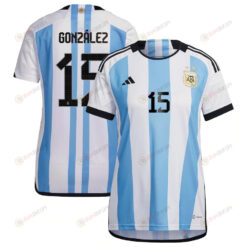 Argentina National Team 2022-23 Qatar World Cup Nicol?s Gonz?lez 15 Home Women Jersey