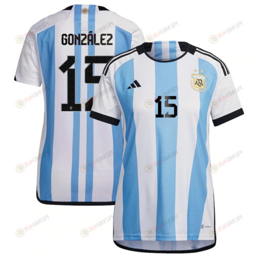 Argentina National Team 2022-23 Qatar World Cup Nicol?s Gonz?lez 15 Home Women Jersey