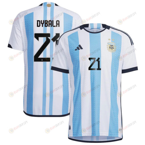Argentina National Team 2022-23 Qatar World Cup Paulo Dybala 21 White Home Men Jersey - New