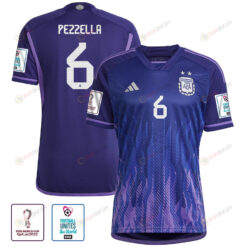 Argentina National Team FIFA World Cup Qatar 2022 Patch Germ?n Pezzella 6 Away Women Jersey