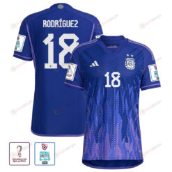 Argentina National Team FIFA World Cup Qatar 2022 Patch Guido Rodr?guez 18 Away Men Jersey