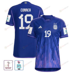 Argentina National Team FIFA World Cup Qatar 2022 Patch Joaqu?n Correa 19 Away Men Jersey