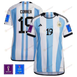 Argentina National Team FIFA World Cup Qatar 2022 Patch Joaqu?n Correa 19 Home Women Jersey