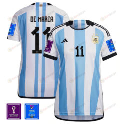 Argentina National Team FIFA World Cup Qatar 2022 Patch ?ngel Di Mar?a 11 Home Women Jersey
