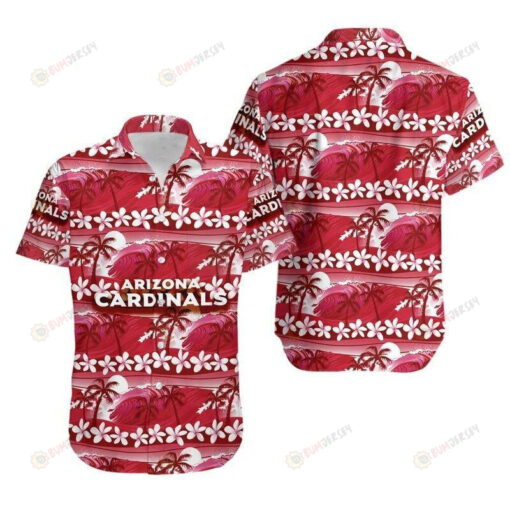 Arizona Cardinals Coconut Tree Ocean Waves ??Hawaiian Shirt