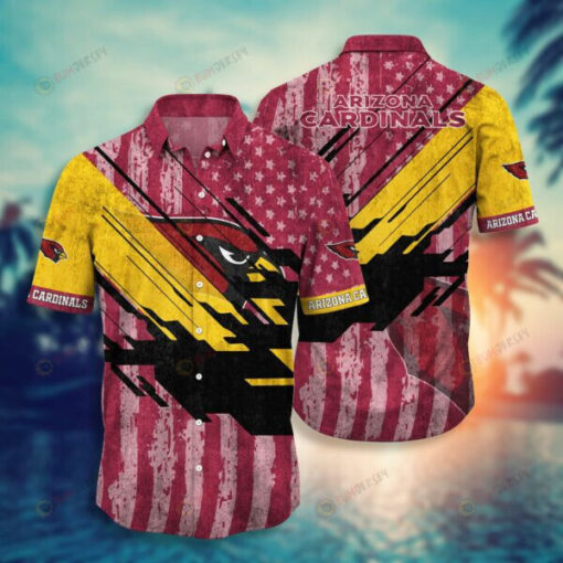 Arizona Cardinals Flag American ??3D Printed Hawaiian Shirt Set