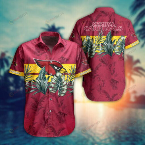 Arizona Cardinals Floral Red And Yellow ??3D Printed Hawaiian Shirt