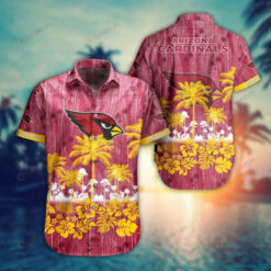 Arizona Cardinals Flower And Coconut Summer ??3D Printed Hawaiian Shirt
