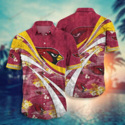 Arizona Cardinals Flower Floral Summer ??3D Printed Hawaiian Shirt