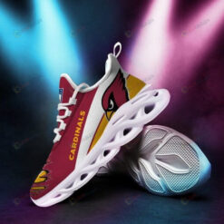 Arizona Cardinals Logo 3D Max Soul Sneaker Shoes In Red Yellow