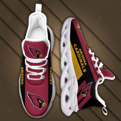 Arizona Cardinals Logo Black Stripe Pattern 3D Max Soul Sneaker Shoes In Red