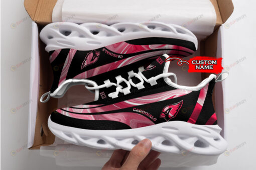 Arizona Cardinals Logo Color Stripe Pattern Custom Name 3D Max Soul Sneaker Shoes