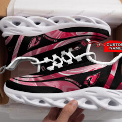 Arizona Cardinals Logo Color Stripe Pattern Custom Name 3D Max Soul Sneaker Shoes