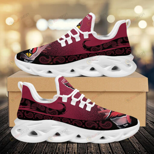 Arizona Cardinals Logo Custom Name Pattern 3D Max Soul Sneaker Shoes In Red