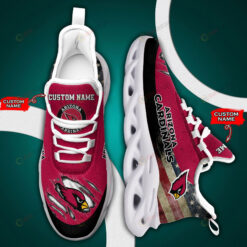 Arizona Cardinals Logo Flag Pattern Custom Name 3D Max Soul Sneaker Shoes