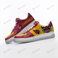 Arizona Cardinals Logo Pattern Custom Name Air Force 1 Printed In Red Yellow