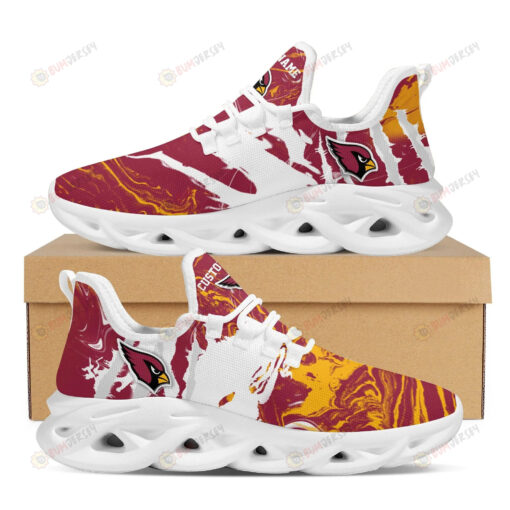 Arizona Cardinals Logo Slick Pattern Custom Name 3D Max Soul Sneaker Shoes