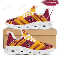 Arizona Cardinals Logo Stripe Pattern Custom Name 3D Max Soul Sneaker Shoes