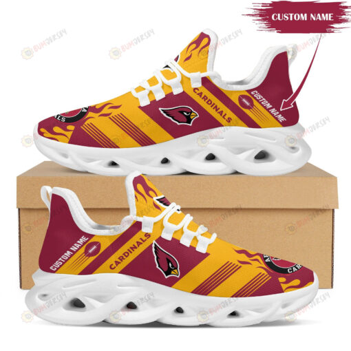 Arizona Cardinals Logo Stripe Pattern Custom Name 3D Max Soul Sneaker Shoes