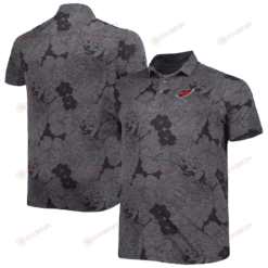 Arizona Cardinals Men Polo Shirt Floral Flowers Pattern Printed - Black