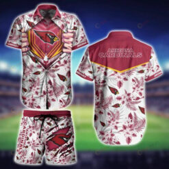 Arizona Cardinals My Heart Hawaiian Shirt Set