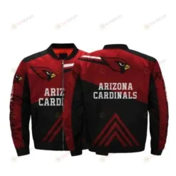 Arizona Cardinals Pattern Bomber Jacket - Black And Red