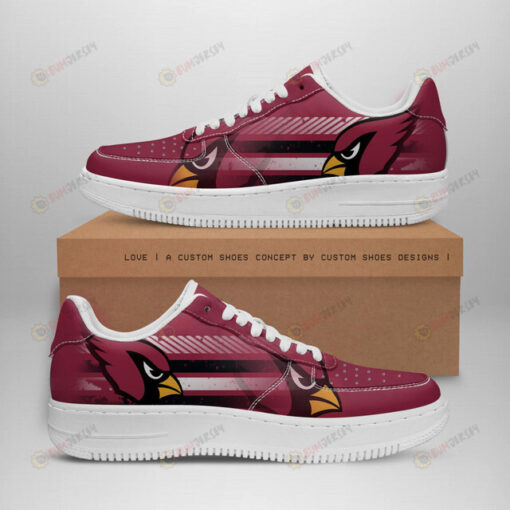 Arizona Cardinals Shadow Logo Stripe Pattern Air Force 1 Printed In Red