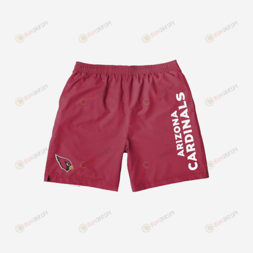 Arizona Cardinals Solid Wordmark Traditional Hawaiian Men Shorts Swim Trunks - Print Shorts