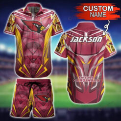 Arizona Cardinals Under Armour Custom Name Hawaiian Shirt Set