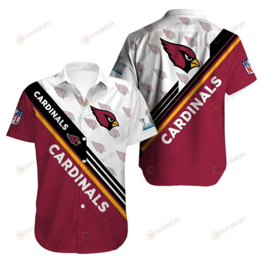 Arizona Cardinals with Stripes Curved Hawaiian Shirt