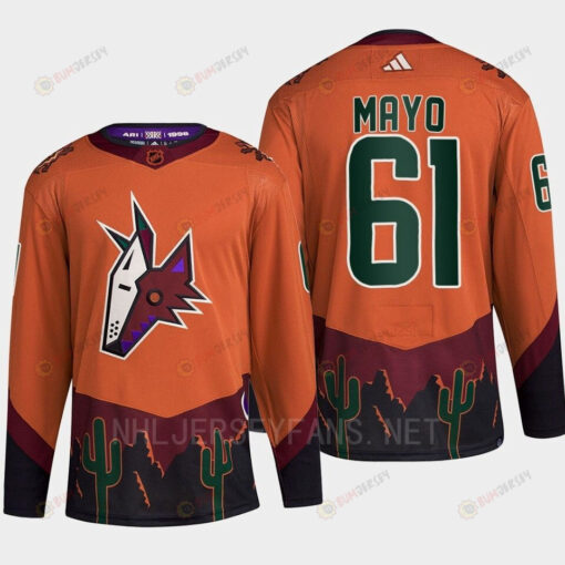 Arizona Coyotes 2022 Reverse Retro 2.0 Dysin Mayo 61 Orange Primegreen Jersey Men's