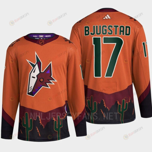 Arizona Coyotes 2022 Reverse Retro 2.0 Nick Bjugstad 17 Orange Primegreen Jersey Men's