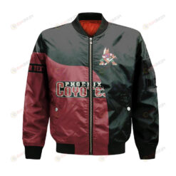 Arizona Coyotes Bomber Jacket 3D Printed Curve Style Custom Text And Number