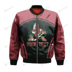 Arizona Coyotes Bomber Jacket 3D Printed Custom Text And Number Curve Style Sport
