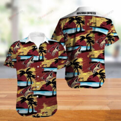 Arizona Coyotes Coconut Tree Pattern Curved Hawaiian Shirt In Colorful