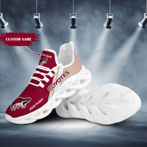 Arizona Coyotes Logo Pattern Custom Name 3D Max Soul Sneaker Shoes