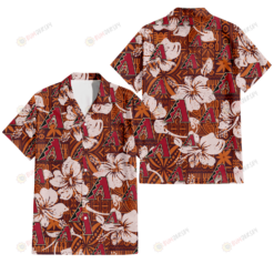 Arizona Diamondbacks Bisque Hibiscus Brown Pattern 3D Hawaiian Shirt
