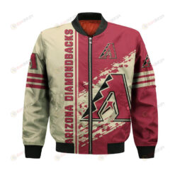 Arizona Diamondbacks Bomber Jacket 3D Printed Logo Pattern In Team Colours