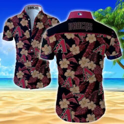 Arizona Diamondbacks Floral Curved Hawaiian Shirt