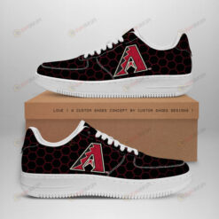 Arizona Diamondbacks Logo Beehive Pattern Air Force 1 Printed In Black