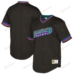 Arizona Diamondbacks Mitchell And Ness Big And Tall Cooperstown Collection Mesh Wordmark V-neck Jersey - Black