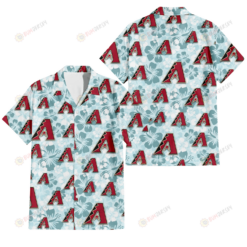 Arizona Diamondbacks Pale Turquoise Hibiscus Light Cyan Background 3D Hawaiian Shirt