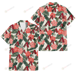 Arizona Diamondbacks Pink Coral Hibiscus Banana Leaf Beige Background 3D Hawaiian Shirt