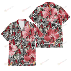 Arizona Diamondbacks Pink Hibiscus Black Pattern White Background 3D Hawaiian Shirt