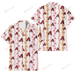 Arizona Diamondbacks Pink Hibiscus Yellow Pink Orchid White Background 3D Hawaiian Shirt