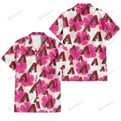 Arizona Diamondbacks Pink White Hibiscus Misty Rose Background 3D Hawaiian Shirt