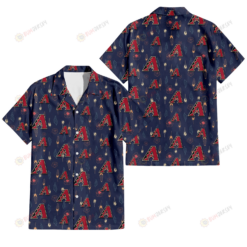 Arizona Diamondbacks Small Hibiscus Buds Navy Background 3D Hawaiian Shirt