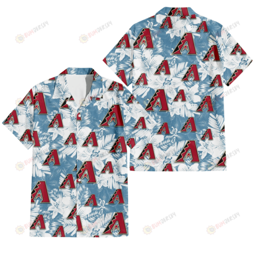 Arizona Diamondbacks White Hibiscus Orchid Light Blue Background 3D Hawaiian Shirt