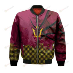 Arizona State Sun Devils Bomber Jacket 3D Printed Basketball Net Grunge Pattern